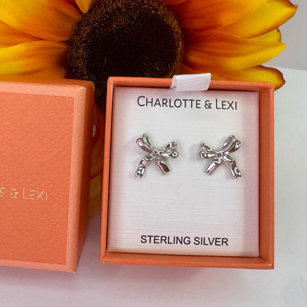 Charlotte & Lexi Sterling Silver Bow Earrings